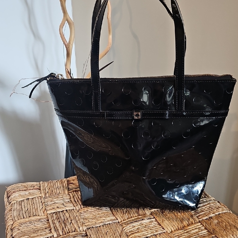 Kate Spade Black Patent Leather Tote Bag